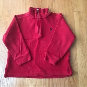 Boys red Polo Sweater Pullover 4T fits like 3T